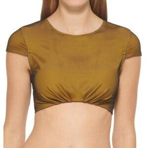 DKNY Cropped Mesh Overlay Bikini Top Size Small